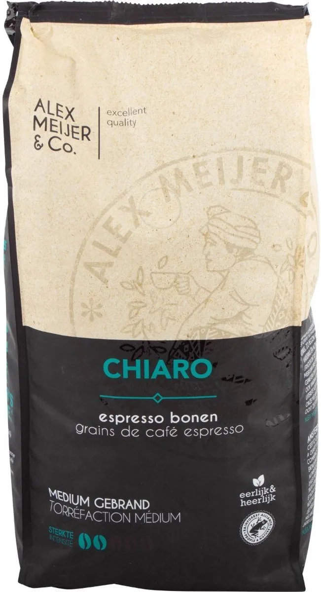 Espressobonen chiaro mild - Zak 1 kilo van Alex Meijer – productfoto