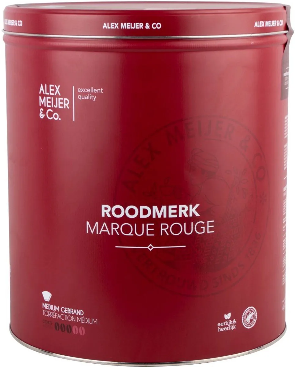 Koffie roodmerk snelfiltermaling - Blik 5 kilo van Alex Meijer – productfoto
