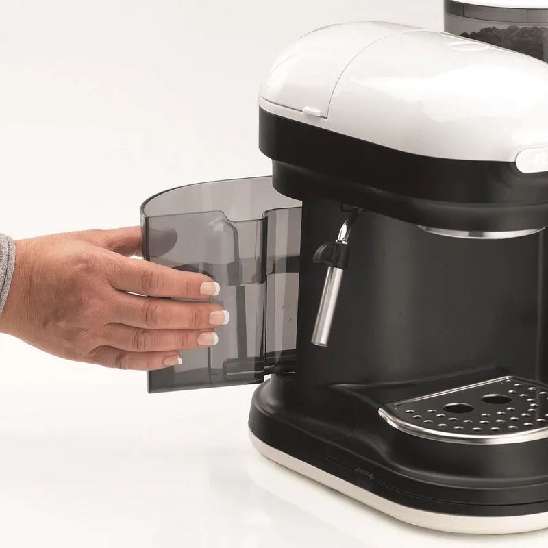 Ariete 1318 Moderna Espressomachine - Pistonmachine - geïntegreerde Koffiemachine met Bonen van Ariete in Wit – productfoto