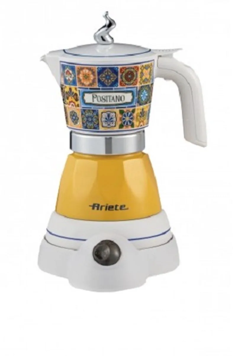 Ariete 1358/1P - Mokina Positano- elektrische design percolator - 400 Watt - 2/4 kopjes - warmhoudfunctie van Ariete in Geel – productfoto