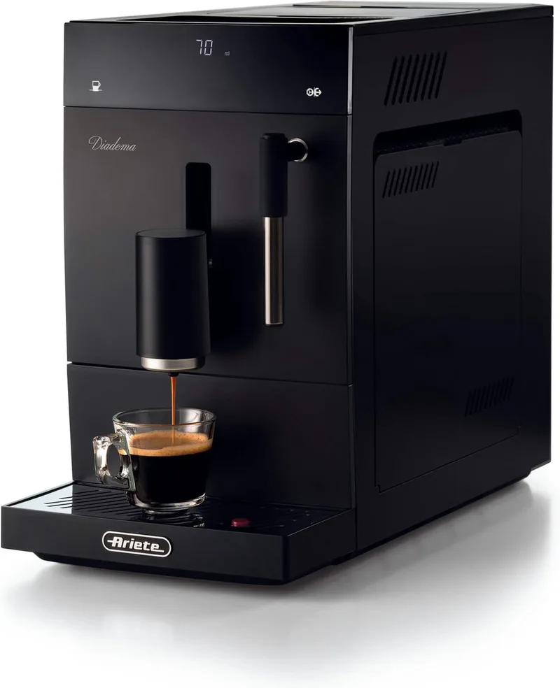 Ariete 1452/01 Diadema - Volautomatisch espressomachine - compact formaat - 19 bar druk - met stoompijpje van Ariete in Zwart – productfoto