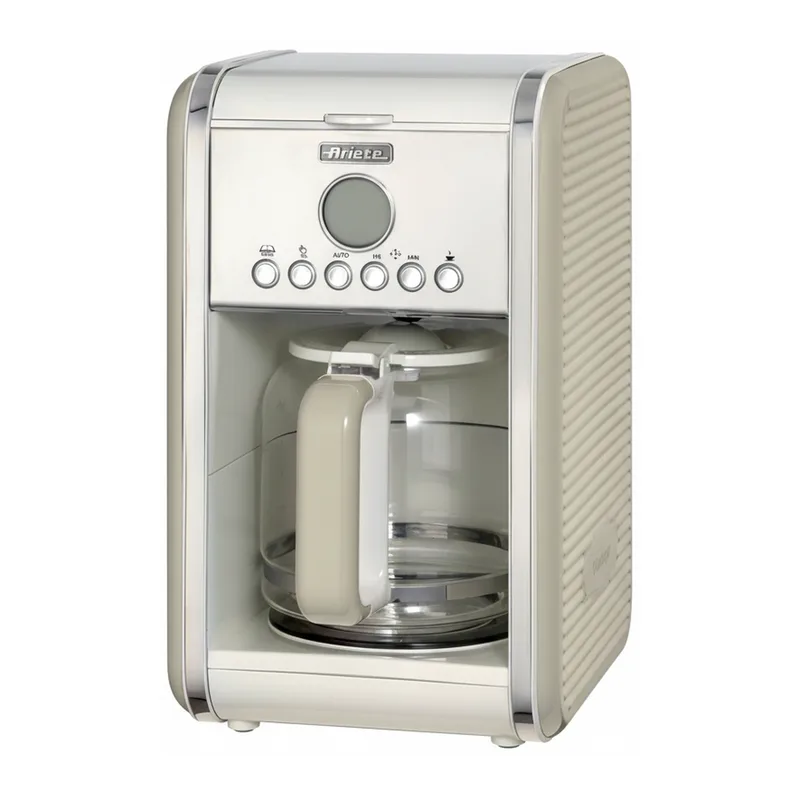 Filterkaffeemaschine 1342, Glaskanne, Bis 12 Tassen, 24H Timer, Automatische Abschaltung, 2000 W, Creme de Ariete – photo produit