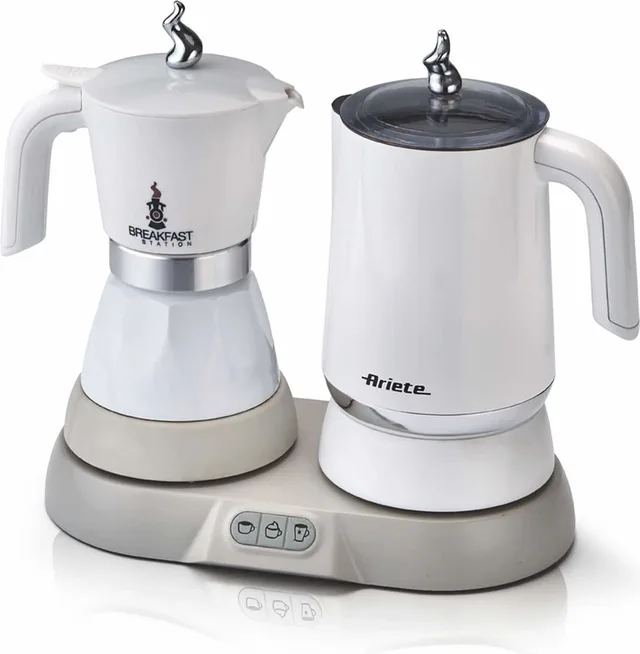 Percolator en Melkopschuimer - Italiaans koffiezetapparaat & Melkopschuimer - 20cl - 500W