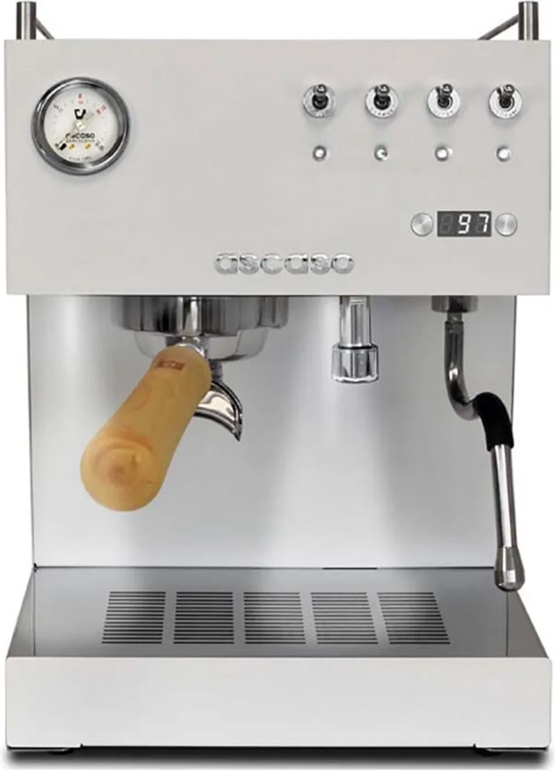 Steel Duo PID V2 Espresso machine - Wit/Hout van Ascaso in Wit – productfoto