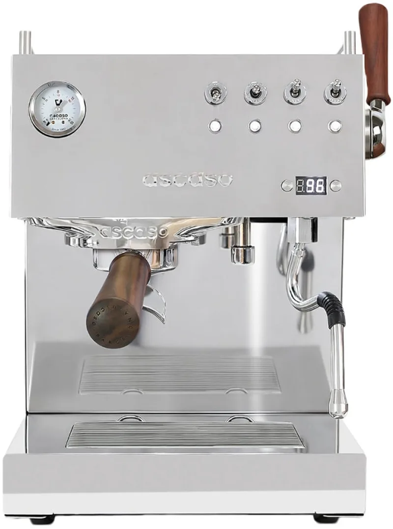 Steel Duo Plus Espresso machine - Roestvrij staal/Hout van Ascaso in Roestvrij staal – productfoto