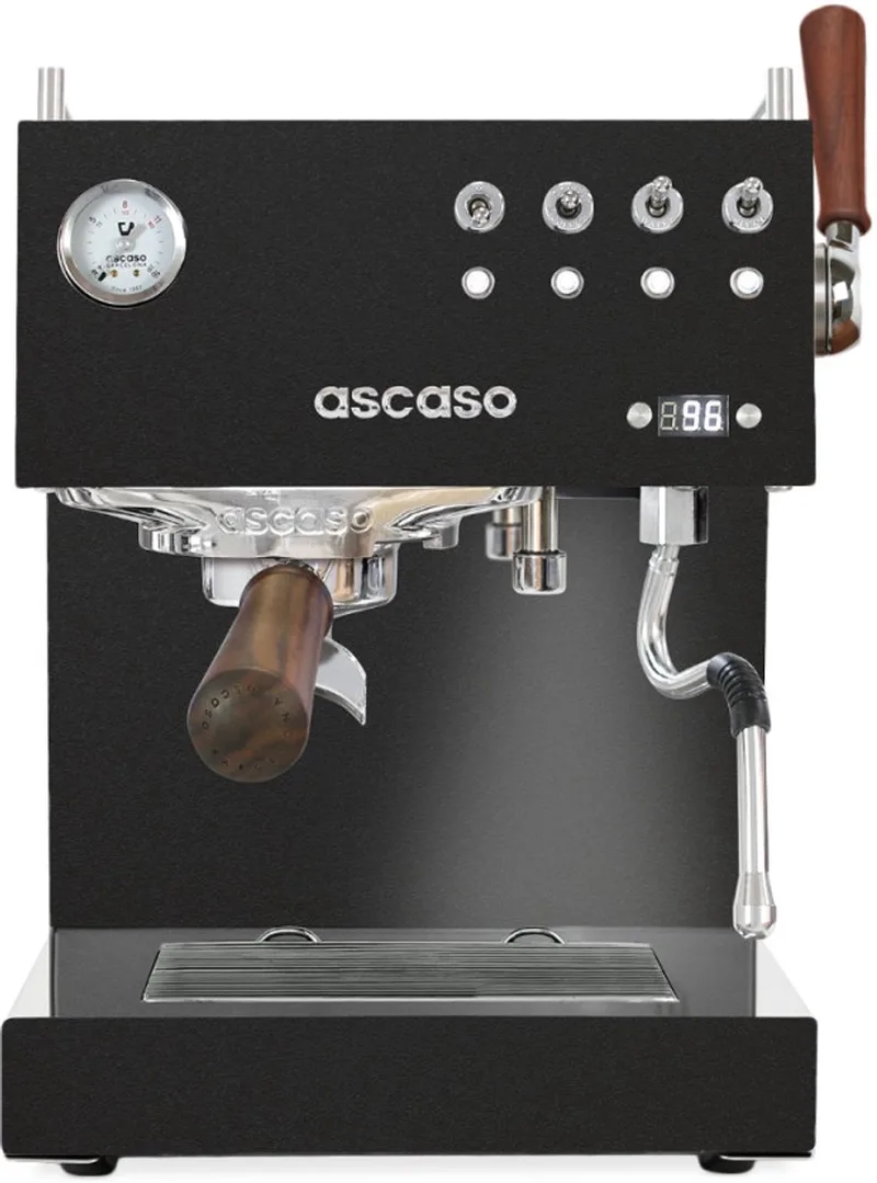 Steel Duo Plus Espresso machine, semi-pro - Zwart/Hout van Ascaso in Zwart – productfoto