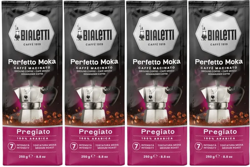 Moka Delicato gemalen koffie - 4x 250 gram van Bialetti – productfoto