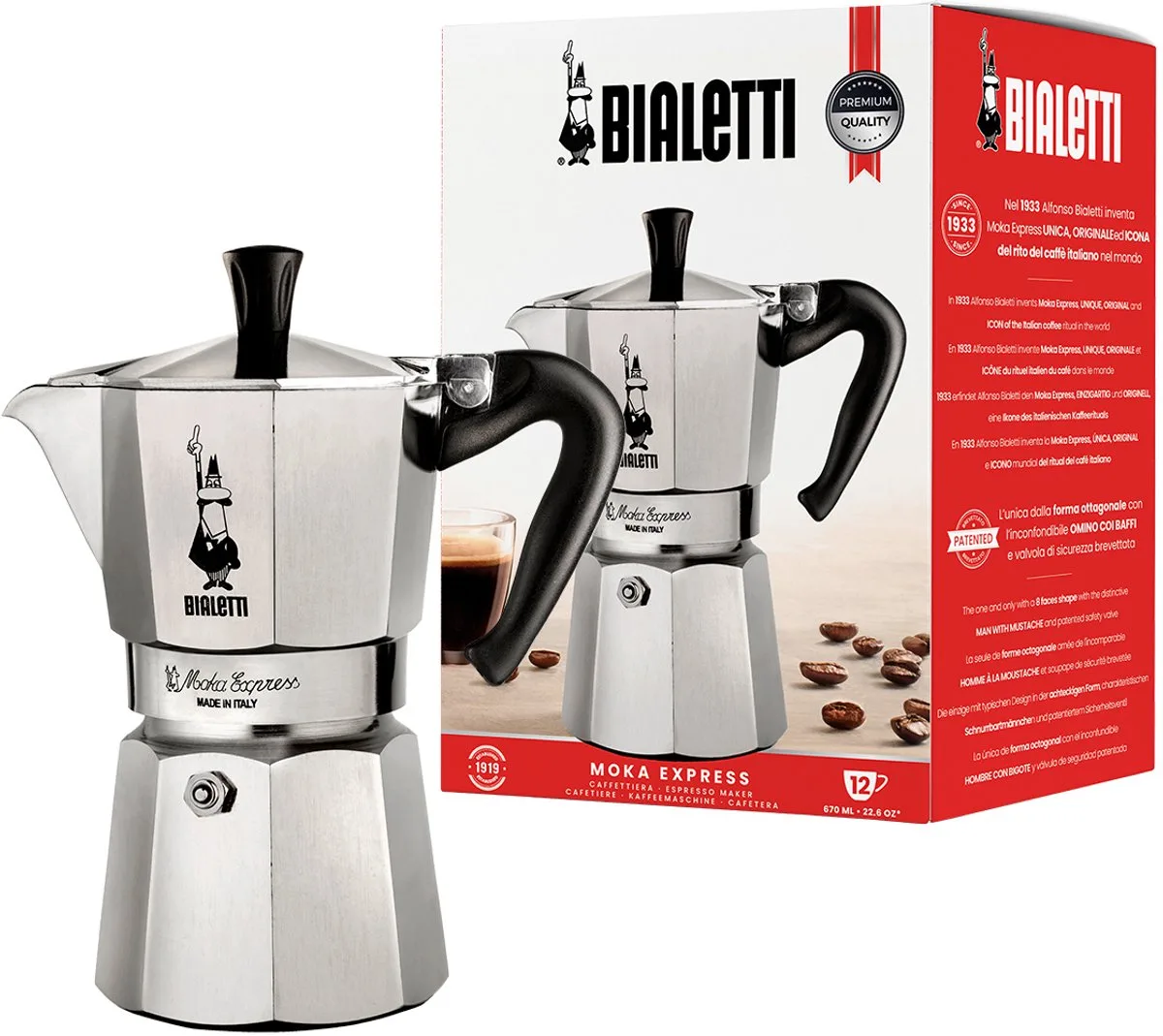 Moka Express 12 Kops – Espressopot – Aluminium – 670 ml van Bialetti in Zilver – productfoto