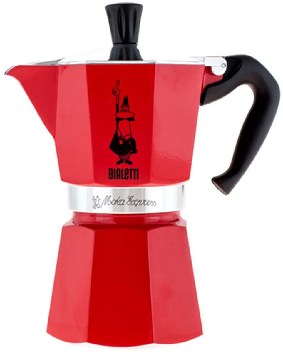 Moka Express 6 Kops – Espressopot – Aluminium – 270 ml van Bialetti in Rood – productfoto