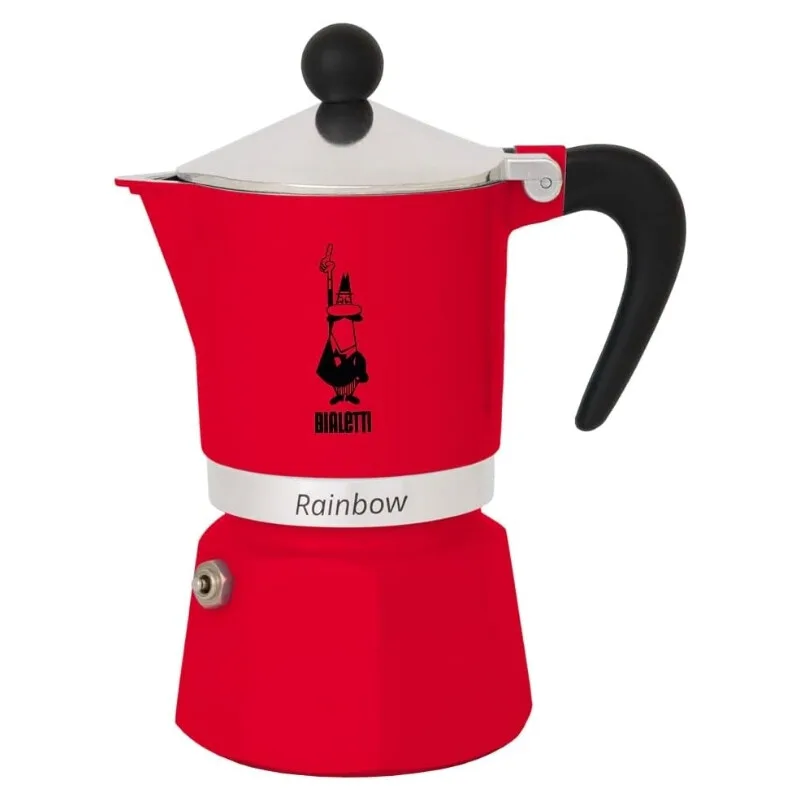 Moka Express Rainbow Espressokocher - Für Gas-/Elektroherd geeignet - Für 6 Tassen - Rot van Bialetti – productfoto