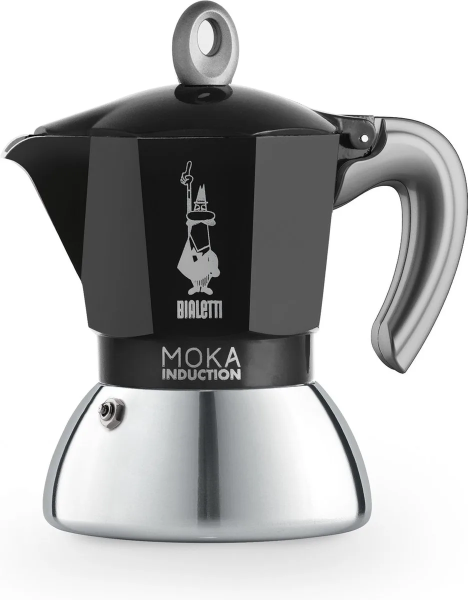 Moka Induction Percolator 2 Kops – Espresso Maker – Inductie Geschikt – Aluminium & RVS van Bialetti in Zwart – productfoto