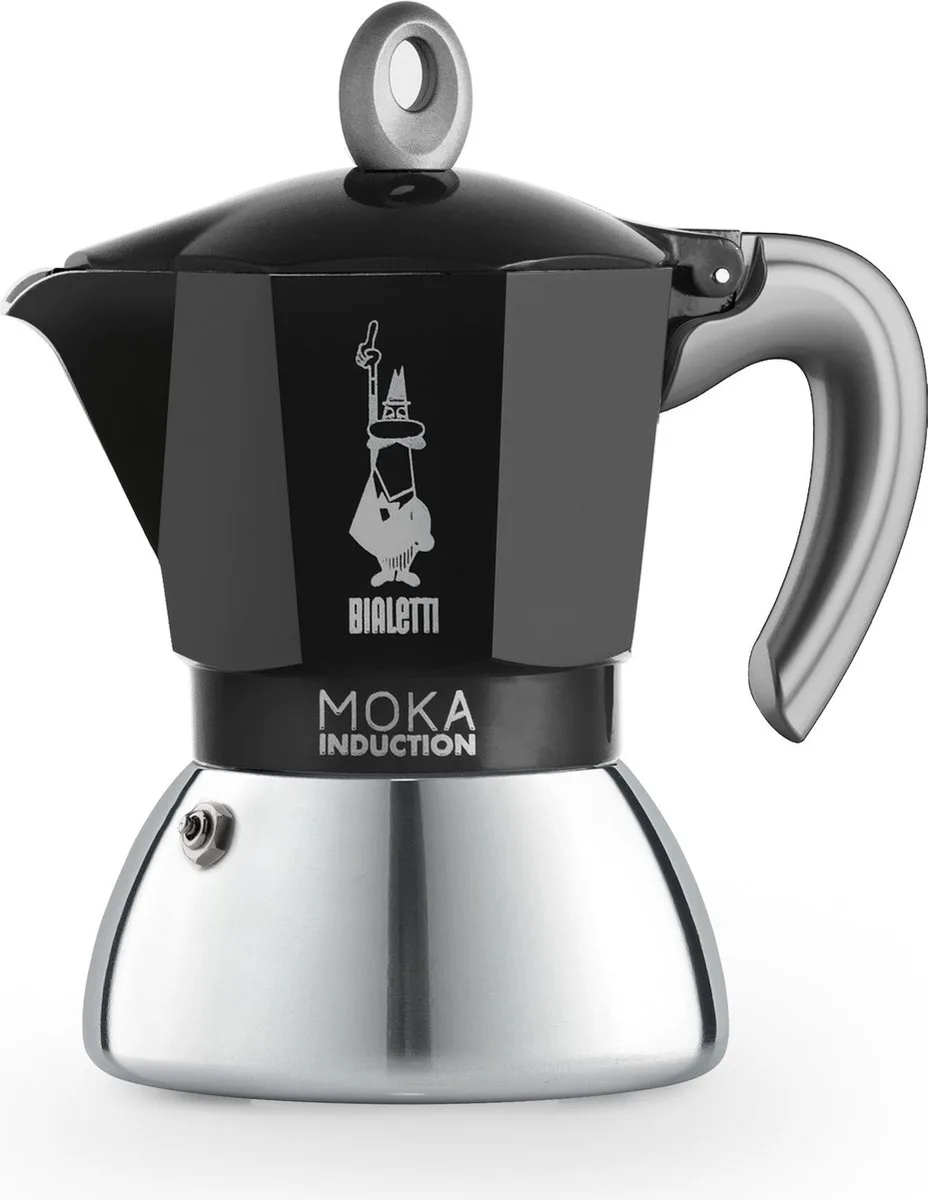 Moka Induction Percolator – 4 kops – 150 ml – Geschikt voor Inductie van Bialetti in Zwart – productfoto