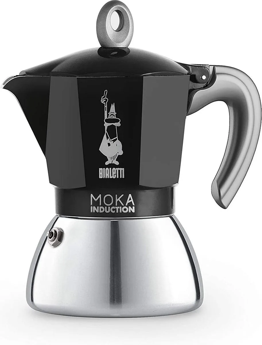Moka Induction Percolator – 6 kops – 270 ml – Geschikt voor Inductie van Bialetti in Zwart – productfoto