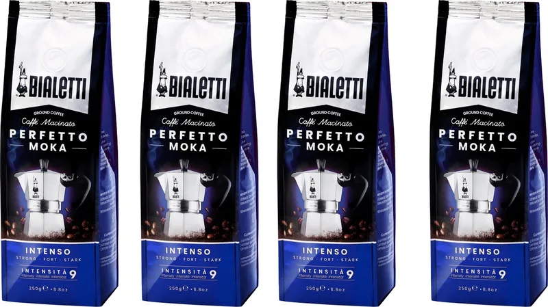 Moka Intenso gemalen koffie - 4 x 250 gram van Bialetti – productfoto