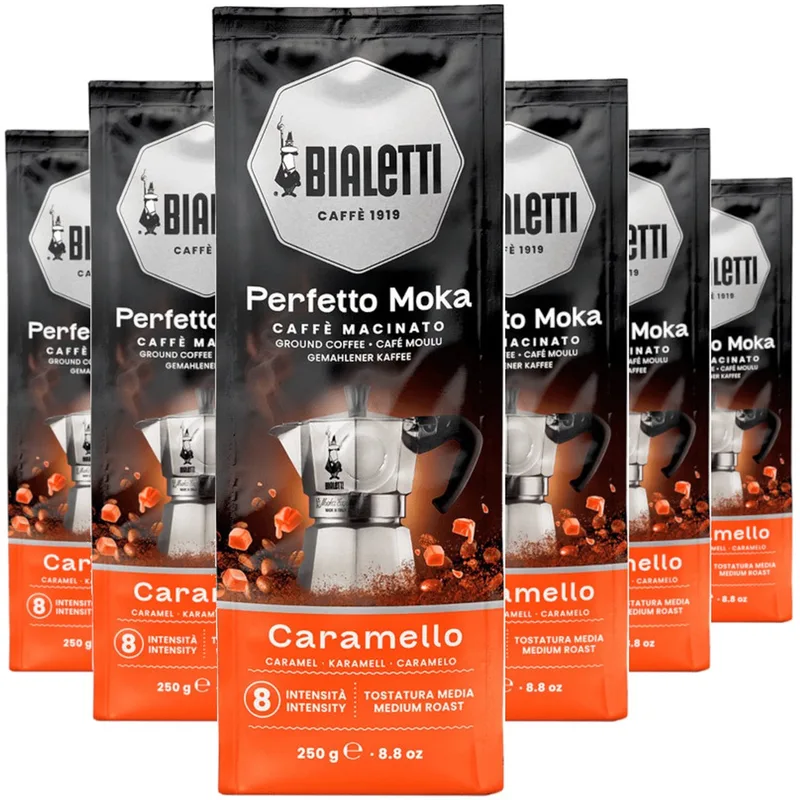Perfetto Moka Caramello - Multipack - Gemalen Koffie - 1500g (6x250g) van Bialetti – productfoto