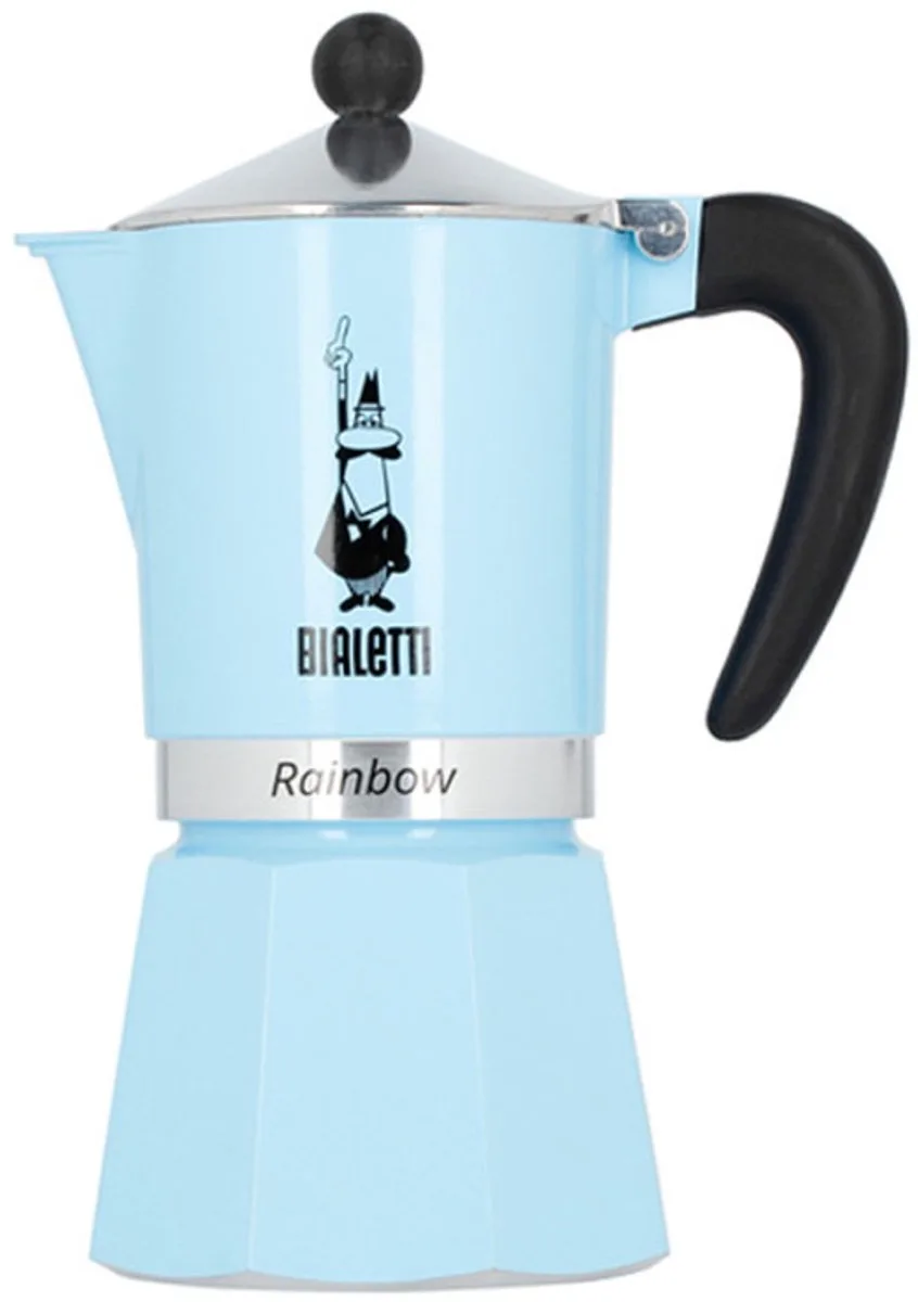 Rainbow Azzurro 6 Kops – Espressopot – Aluminium – 270 ml van Bialetti in Lichtblauw – productfoto