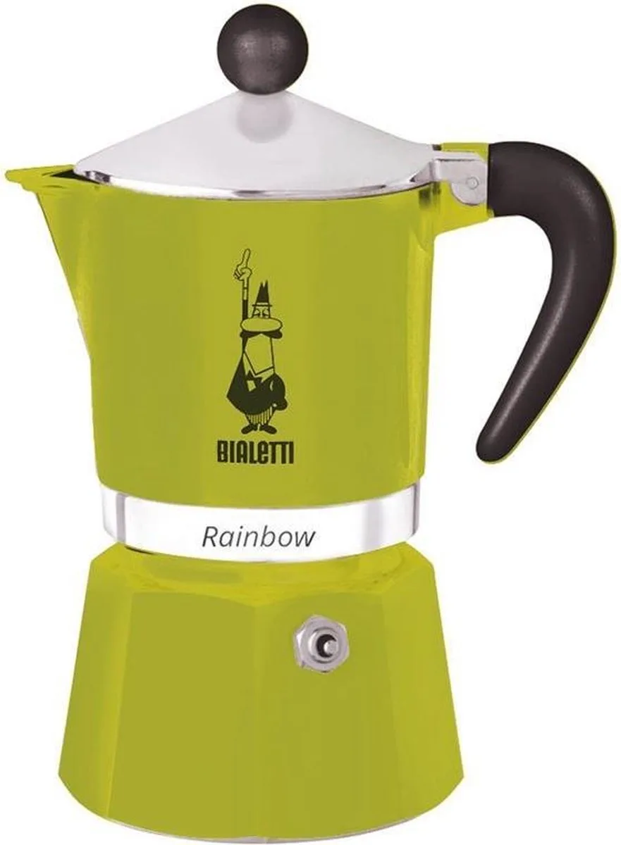 Rainbow Percolator 1 Kops – Espresso Maker – Aluminium – Italiaanse Koffiezetter – 60 ml van Bialetti in Groen – productfoto