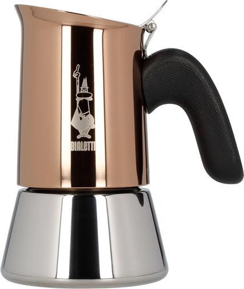Venus 4 Kops Koper – Espressopot – 170 ml – Geschikt voor Inductie – Italiaans Design van Bialetti in Rvs – productfoto