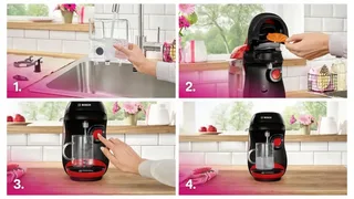 Capsule Koffiemachine BOSCH TAS103E Zwart rouge 1400 W 700 ml van Bosch in Zwart, Rood – productfoto 2 van 2