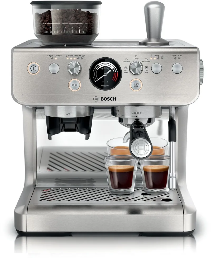 PFE401C3 Pistonmachine - HomeCafé Serie 4 van Bosch in Rvs – productfoto
