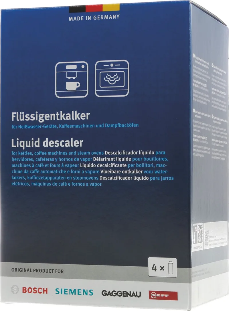 Siemens Ontkalker voor koffieautomaten, waterkokers en Stoomovens - 4x 250 ml de Bosch – photo produit