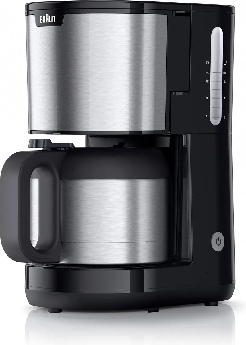 IDCollection KF1505 BK Filterkoffiezetapparaat 1,2 l de Braun en Rvs, Noir – photo produit
