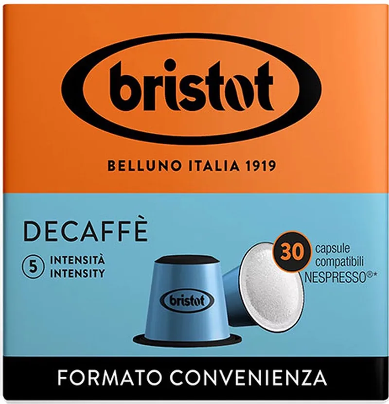 Decaffe Koffie Capsules - Biologisch afbreekbaar - (Nespesso© Compatible) - 30 stuks by Bristot – product photo