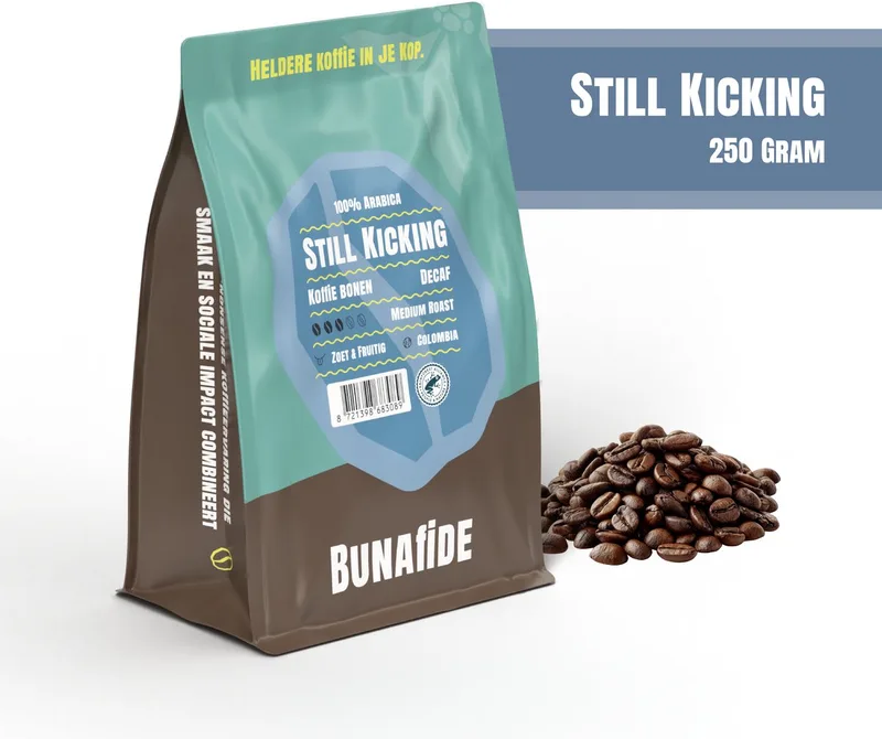 Still Kicking - Medium Roast - 100% Arabica - Decaf - Koffiebonen - 250 gram van Bunafide – productfoto