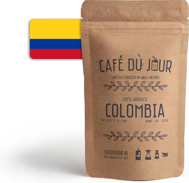 Café du Jour 100% arabica Colombia 250 gram vers gebrande koffiebonen van Café du Jour – productfoto
