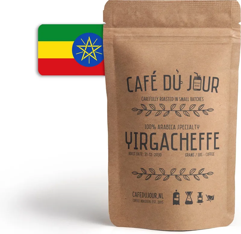 Café du Jour 100% arabica specialiteit Yirgacheffe 250 gram vers gebrande koffiebonen van Café du Jour – productfoto