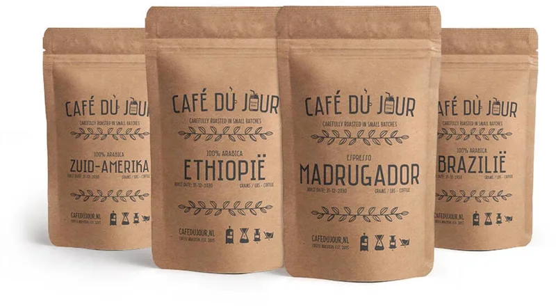 Kennismakers - Verse koffiebonen - 4 x 330 gram vers gebrande koffiebonen fra Café du Jour – produktbillede