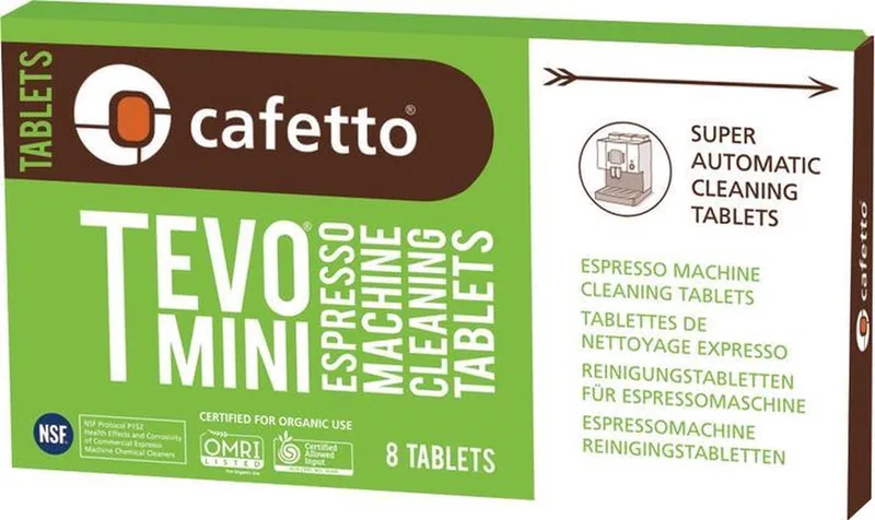Biologische Tevo Mini Espressomachine Cleaning tablets - Geschikt voor koffiemachine met bonen van Cafetto – productfoto