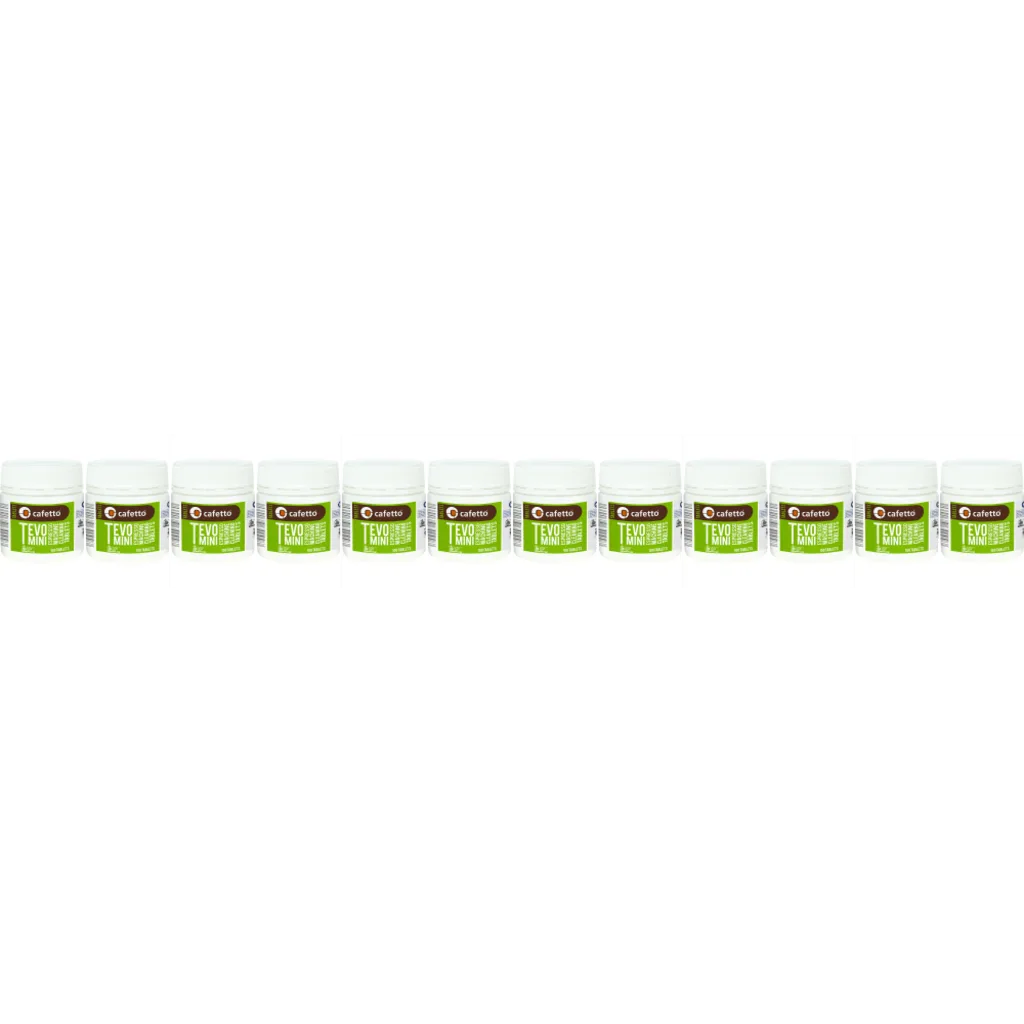 Tevo® mini - reinigingstabletten voor koffiemachines (1,5 gram) - 12 x 100 stuks van Cafetto – productfoto