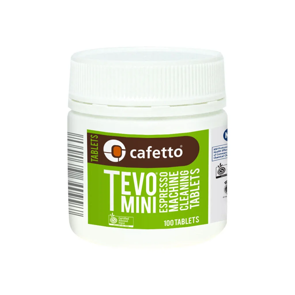 Tevo® mini - reinigingstabletten voor koffiemachines (1,5 gram) - 100 stuks van Cafetto – productfoto