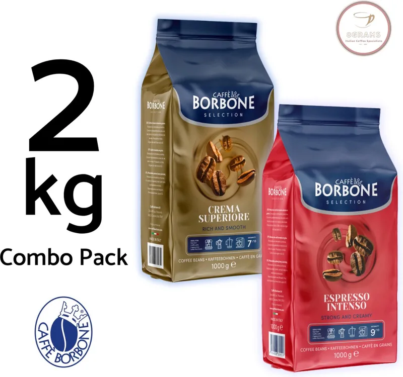 Combo Pack Intenso Espresso + Crema Superiore - Koffiebonen 2x 1 KG van Caffè Borbone – productfoto