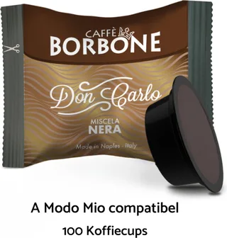 Don Carlo Nera 100 Koffiecups - Lavazza a Modo Mio compatibel van Caffè Borbone – productfoto 1 van 3