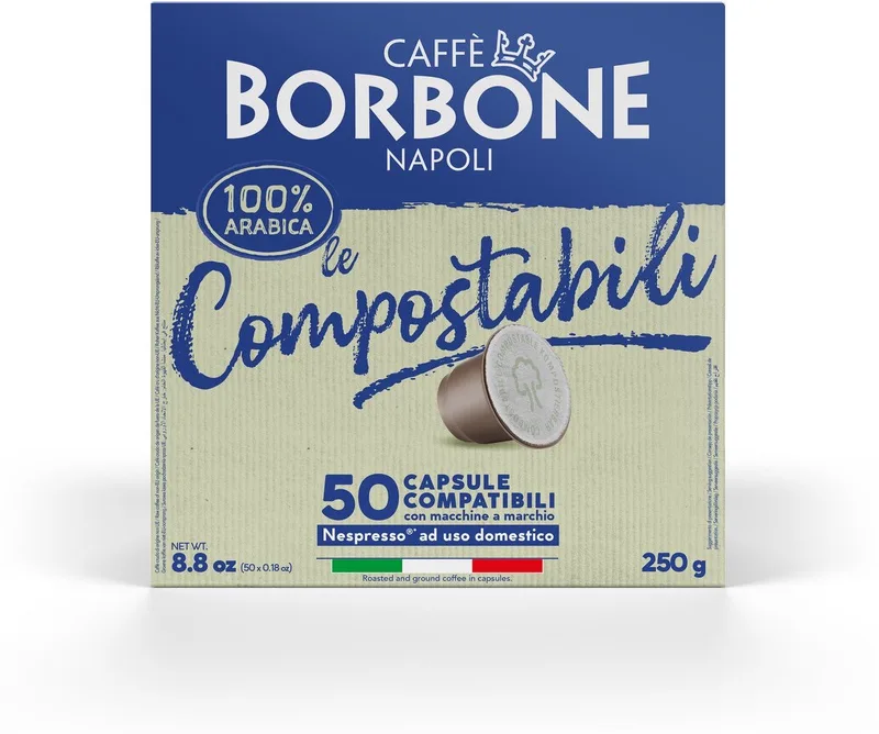 Le Compostabili - 50 Koffiecups Compatibel met Nespresso Coffee Machine by Caffè Borbone – product photo