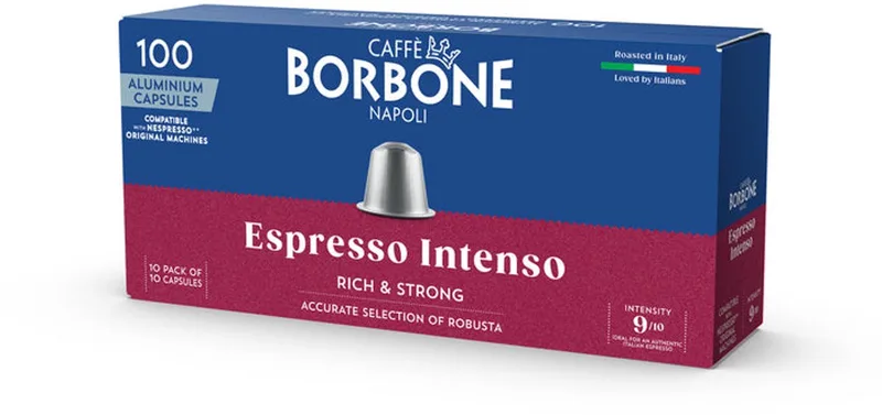 Nespresso - Espresso Intenso - 10x 10 cups de Caffè Borbone – photo produit