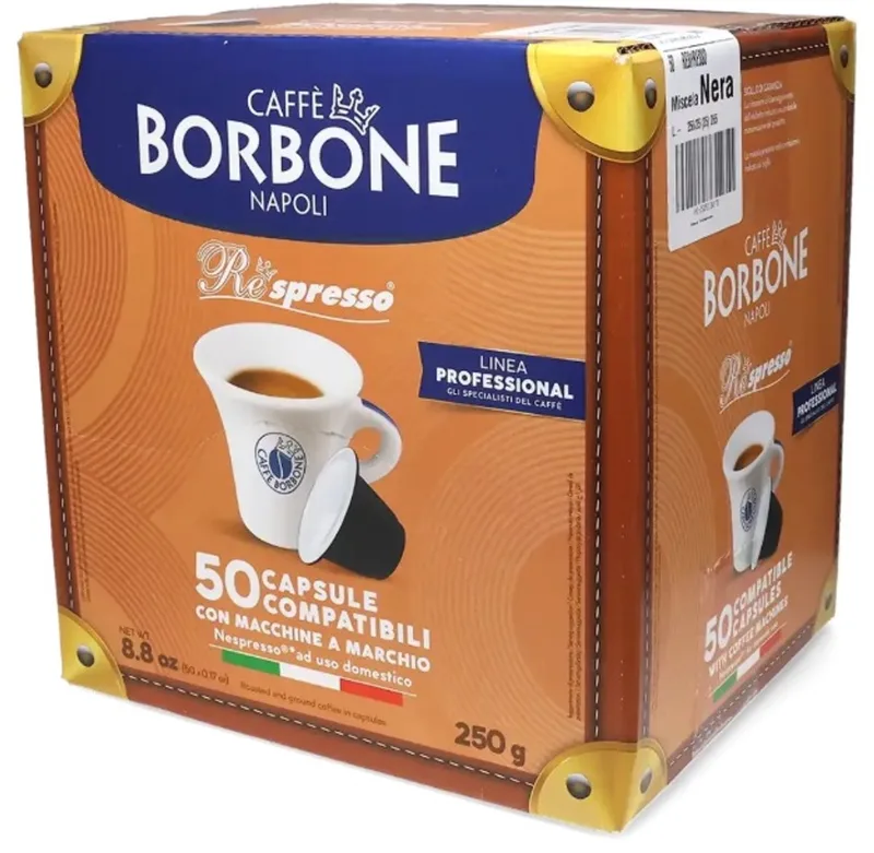 Respresso Miscela Dek - Compatibel met Nespresso Coffee Machine - 50 koffiecups van Caffè Borbone – productfoto