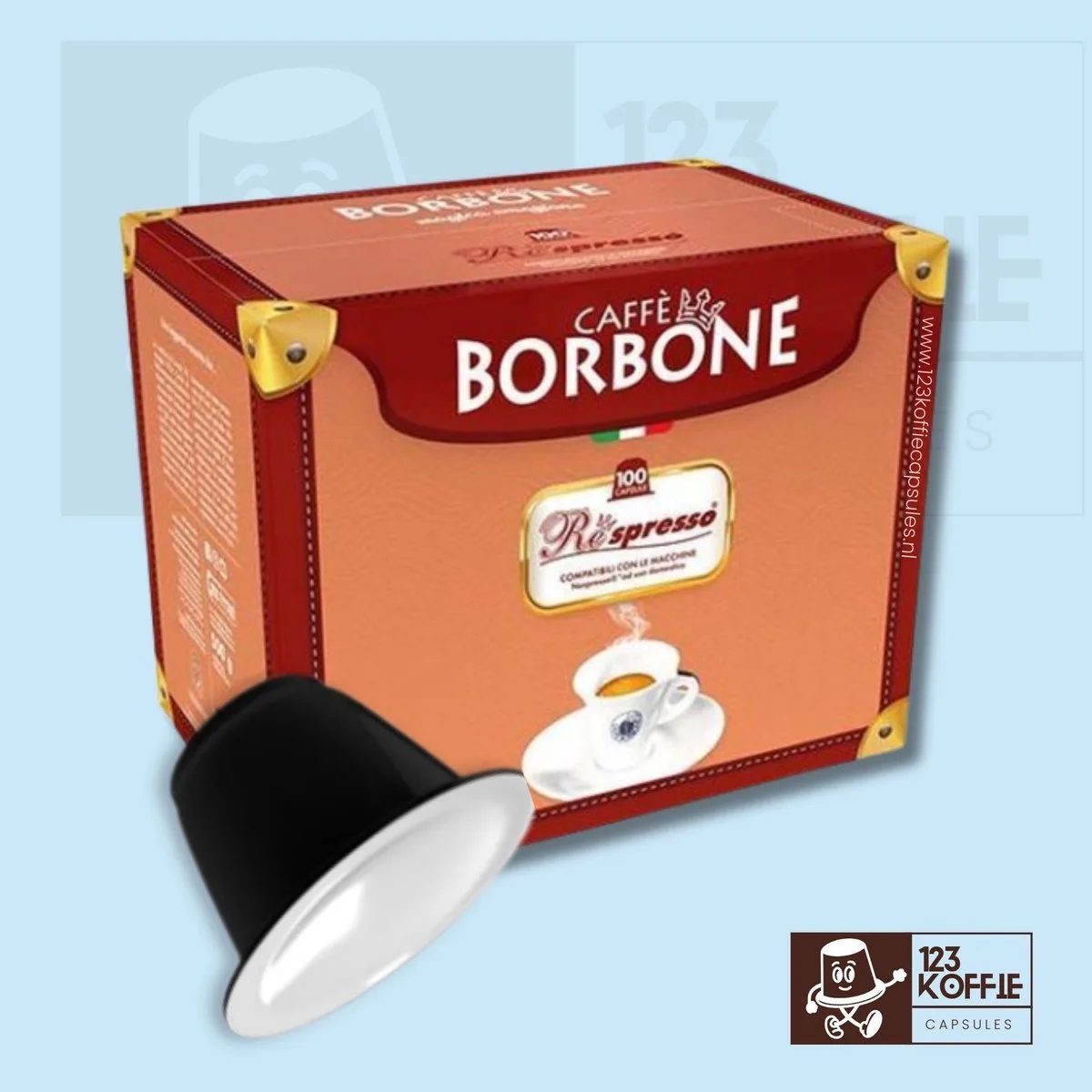Respresso Nera capsules Nespresso 100 stuks – krachtige Italiaanse espresso van Caffè Borbone – productfoto