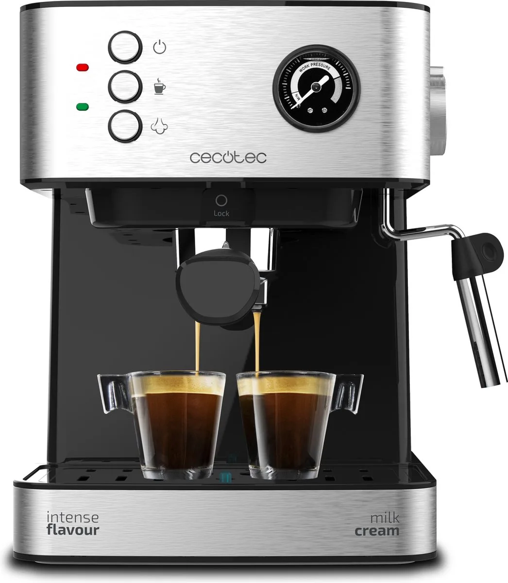 Machine à Expresso Power Espresso 20 Matic Professionale de Cecotec en Noir, Roestvrijstaal – photo produit