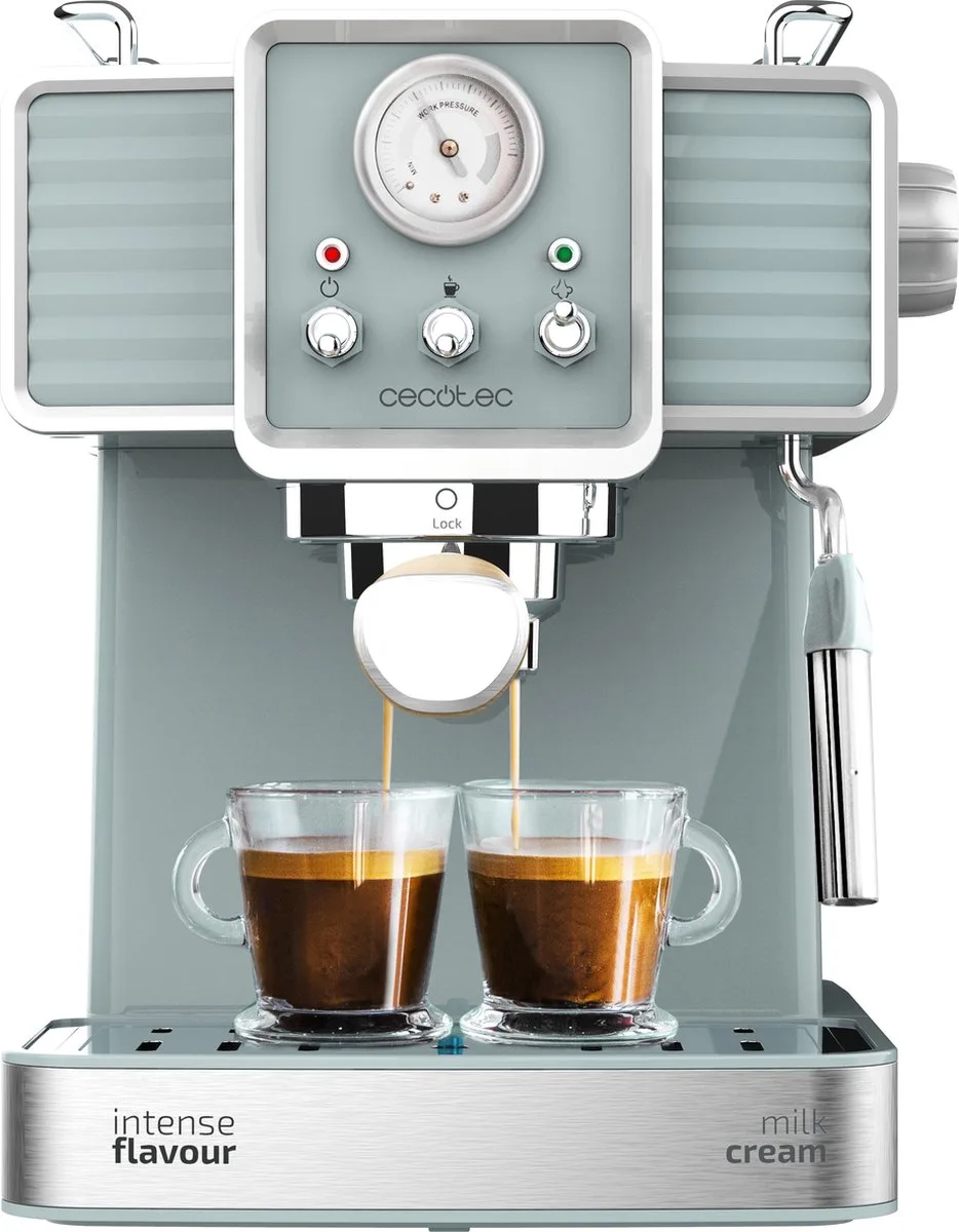 Machine à Expresso Power Espresso 20 Tradizionale de Cecotec en Licht blauw – photo produit