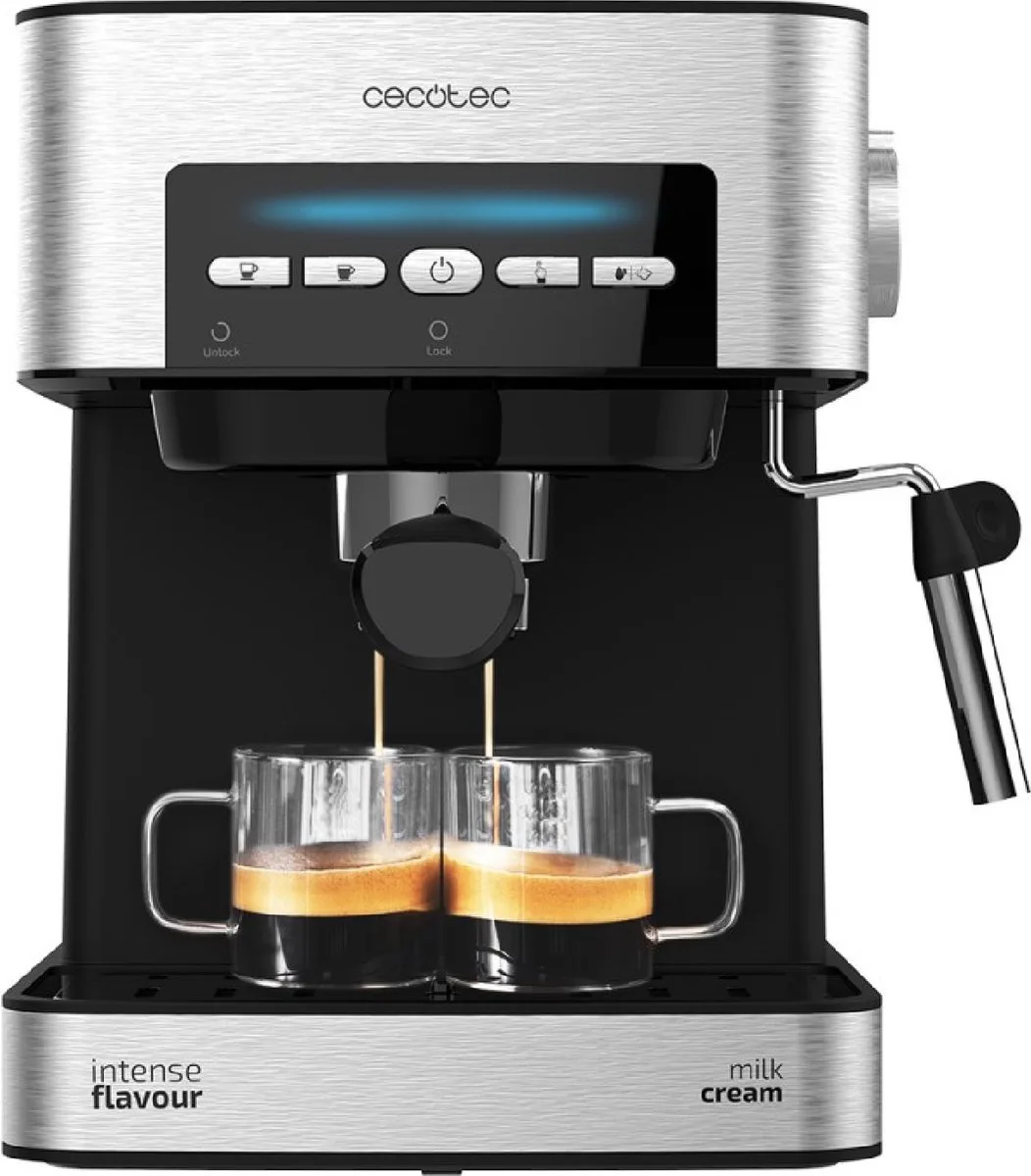 Machine à Expresso Power 20 Matic de Cecotec en Geborsteld staal look – photo produit