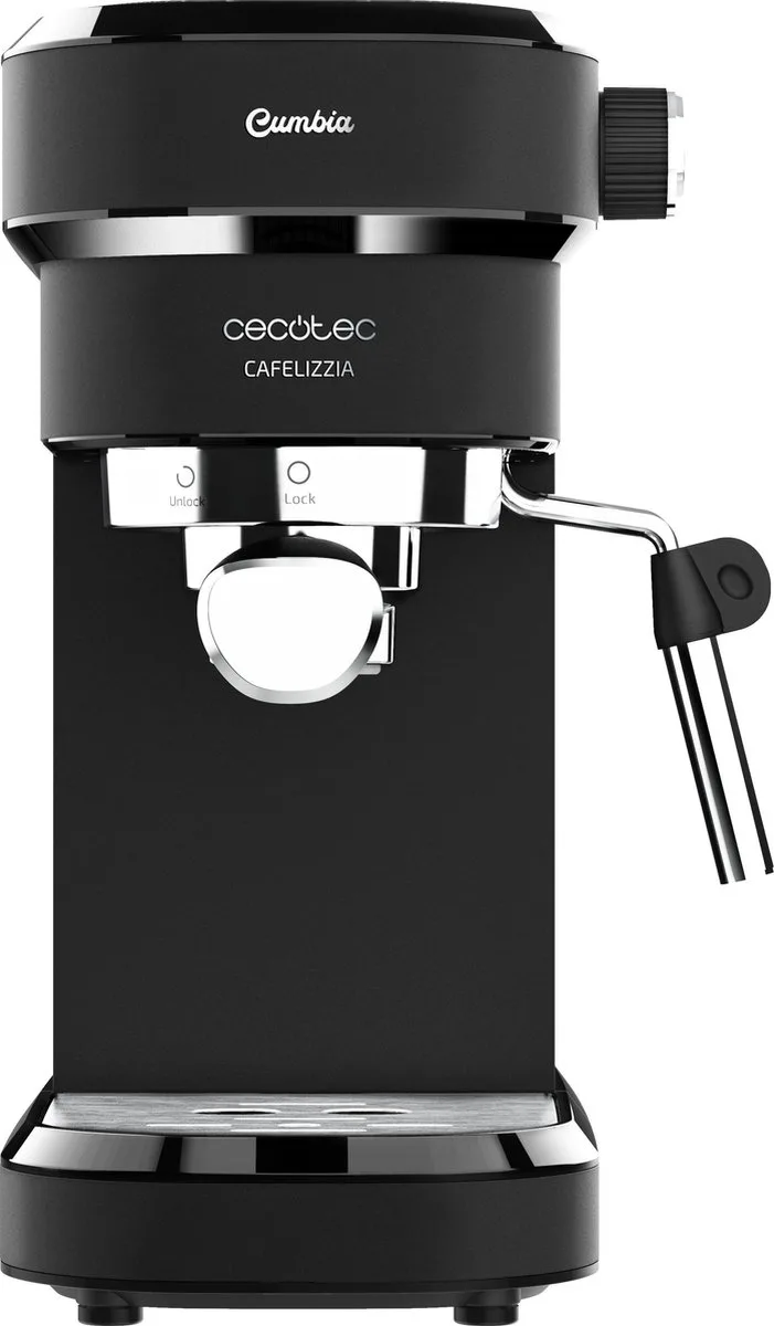 Espressomaschine Cafelizzia 890 Rose für Espresso und Cappuccino, 1350 W, Thermoblock-System, 20 bar Druck, Automatikmodus für 1 bis 2 Kaffees, schwenkbares Dampfrohr, 1,2 L von Cecotec in Schwarz, Rose – Produktfoto