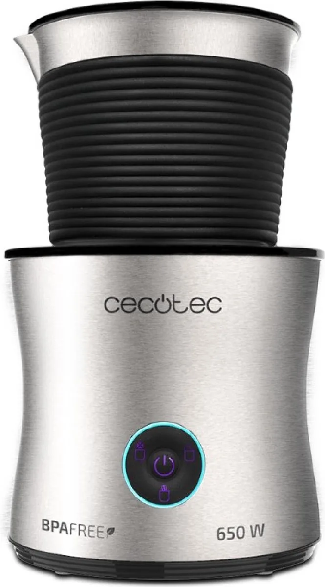 Milchaufschäumer Power Moca Spume. Fassungsvermögen: 400 ml, spülmaschinengeeignet, geeignet für alle Arten von Milch, Kaltaufschäumung, Basis 360ºC, 650 W. (5000) van Cecotec in Zilver – productfoto
