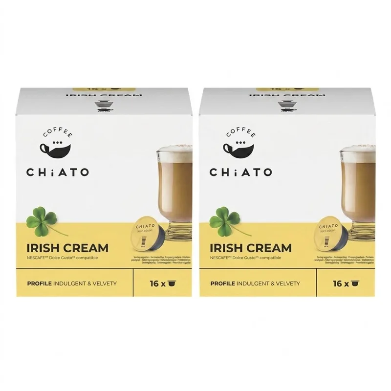 Irish Cream Delight Koffiecups Voordeelverpakking - Geschikt voor Dolce Gusto® - 32 stuks (2 x 16 capsules) van CHiATO – productfoto