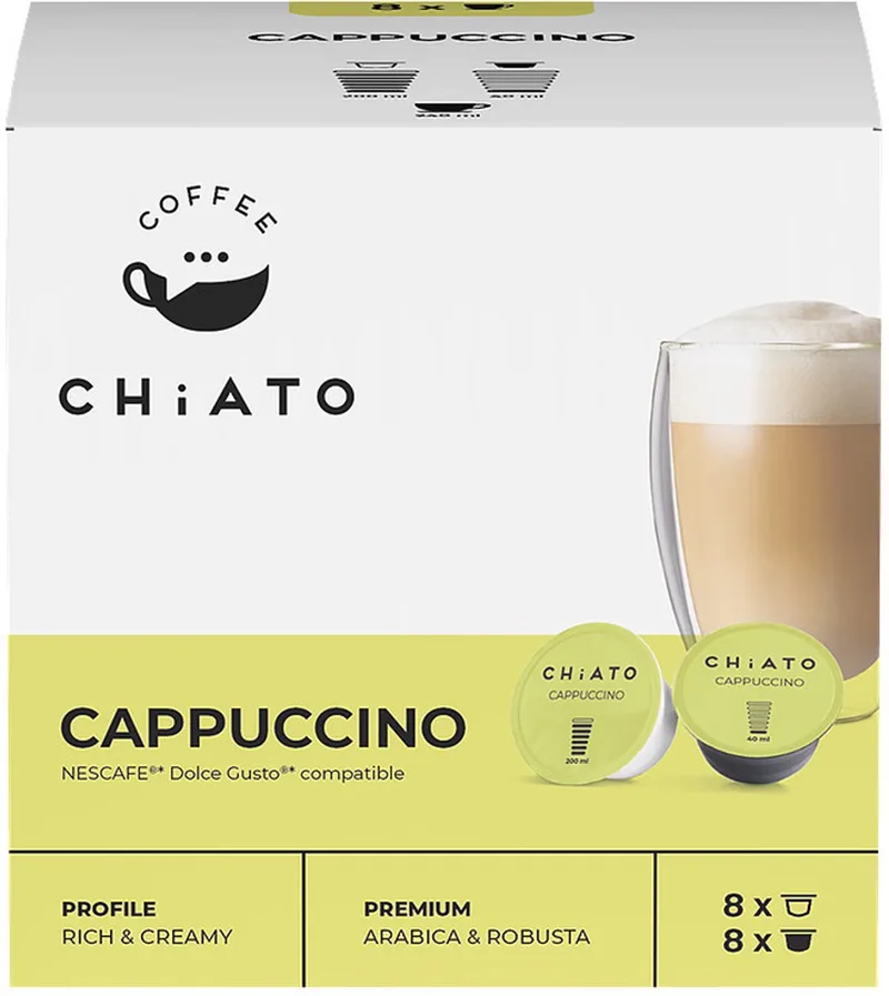 Koffiecapsules compatibel met NESCAFÉ® Dolce Gusto® CHiATO Cappuccino, 8+8 st. van CHiATO – productfoto 1 van 5