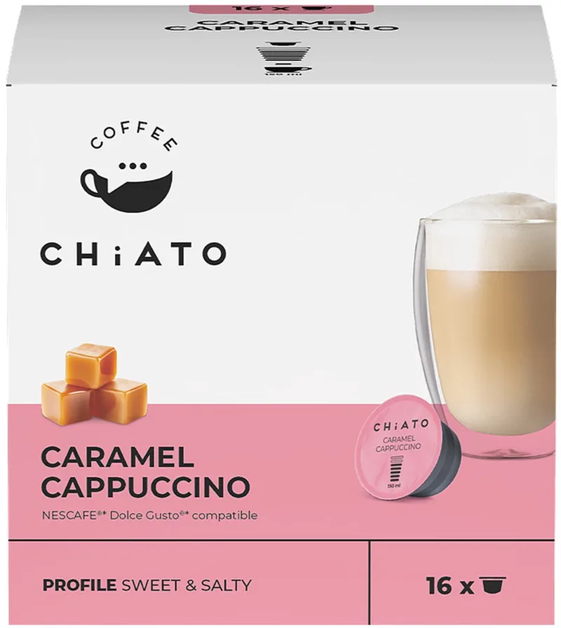 Koffiecapsules compatibel met NESCAFÉ® Dolce Gusto® CHiATO Caramel Cappuccino, 16 st. från CHiATO – produktbild 1 av 5