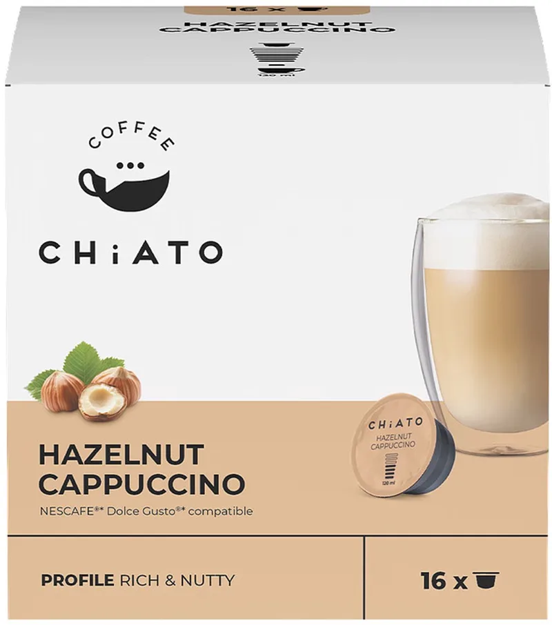 Koffiecapsules compatibel met NESCAFÉ® Dolce Gusto® CHiATO Hazelnut Cappuccino, 16 st. van CHiATO – productfoto 1 van 5