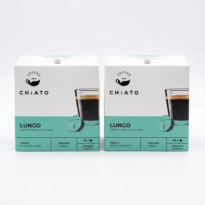 Lungo Koffiecups Voordeelverpakking - Geschikt voor Dolce Gusto® - 32 stuks (2 x 16 capsules) van CHiATO – productfoto